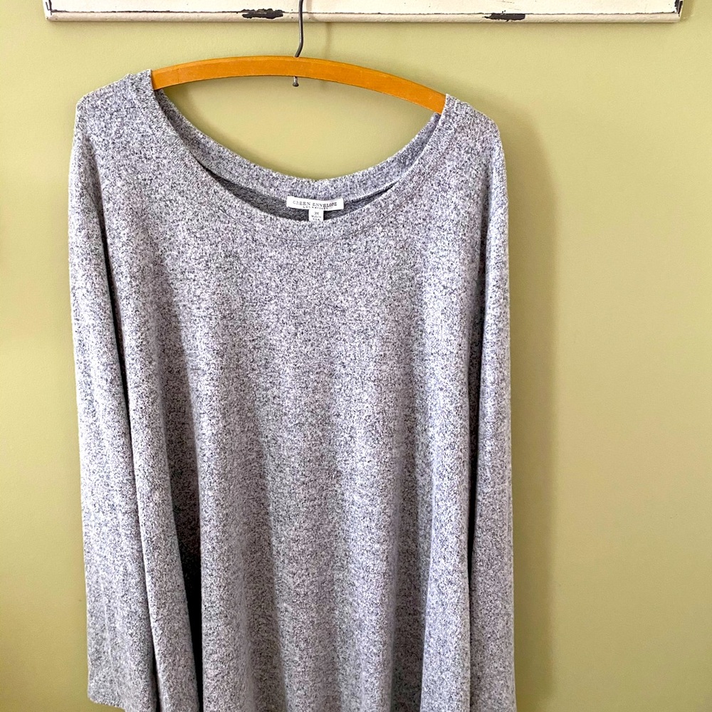 Green Envelope Grey Top